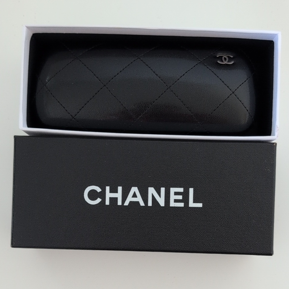 CHANEL Black Quilted Eyewear Case